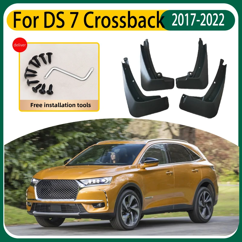 

Автомобильные брызговики для DS 7, аксессуары Crossback 2023, 2017-2022, брызговики, мягкие пластиковые передние и задние брызгозащищенные крылья