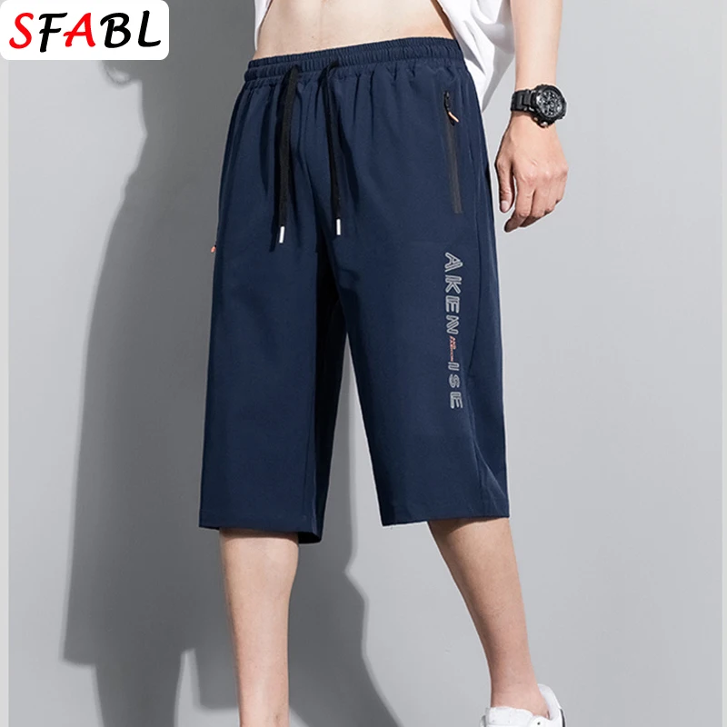 Summer New Fashion Shorts Men Quick Dry Breathable Sports Shorts Men Jogging Running Gym Fitness Short Pants Men Black Gray XXXL