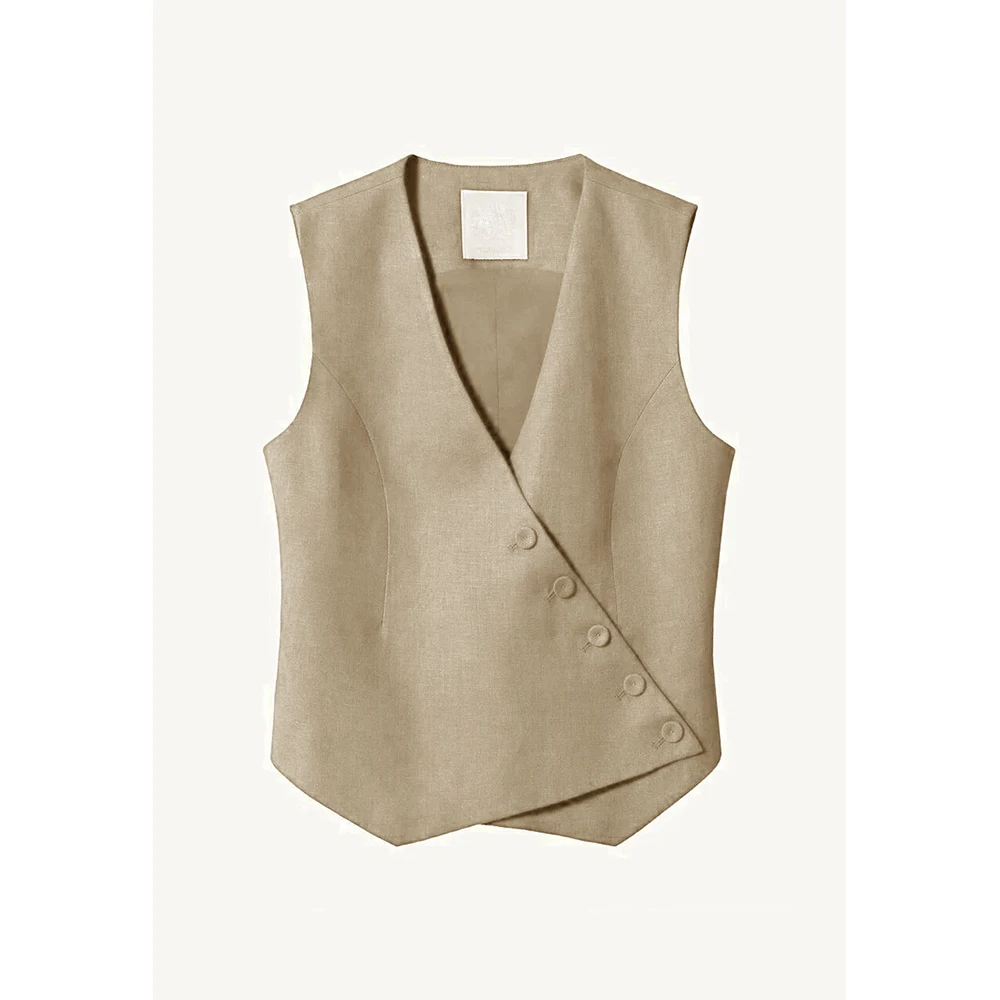 Female Waistcoat Sleeveless Vests for Women Suit Vest V Neck Fashion Design 2023 Single Breasted Vest