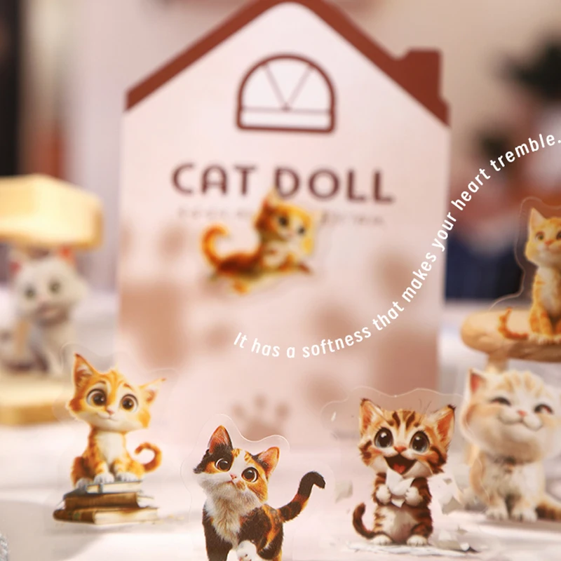 100 قطعة مفتوحة مواء مواء دمية سلسلة جزء كبير ملصقات الحيوانات الأليفة كتيب الكولاج DIY بها بنفسك سكرابوكينغ بطاقات المعايدة المغلفات بطاقة بريدية #5