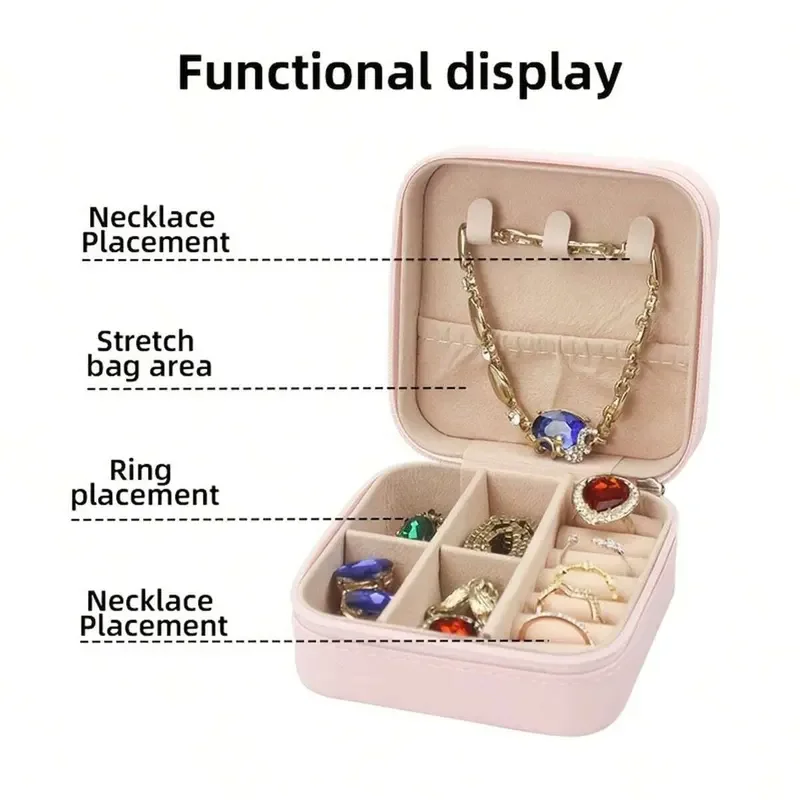 Elegant Leather Jewelry Organizer Box for Women Necklace Ring Earring Storage Travel Display For Case with Velvet Lining