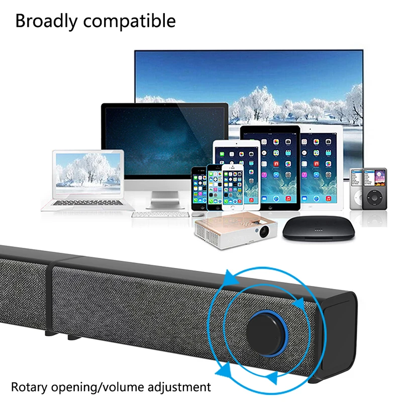 Wireless Bluetooth Sound Bar Slim Speaker Home Theatre System Sound Bar with Subwoofer Aux TV Soundbar Speaker Enter Sound Bars