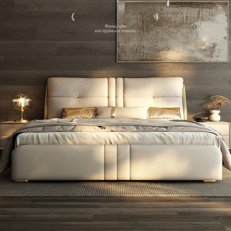 

Italian Minimalism Luxury Style Double Bed Modern Sofa Princess Sleeping Massage Bed Leather Muebles Lounge Suite Furniture