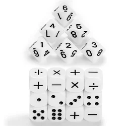18 Pieces/lots White Teaching Dice 16mm Math Dice Mathematical Arithmetic Cube Symbol Auxiliary Teaching Tool