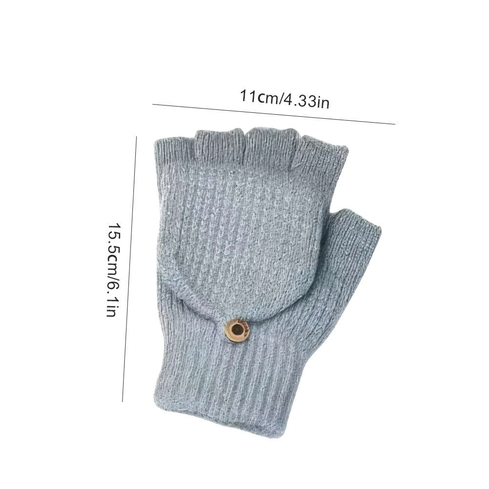 

USB Heated Knitted Gloves Half Finger Gloves Non-Slip Thermal Knitting Mitts Thicken Winter Cycling Gloves for Outdoor Sports