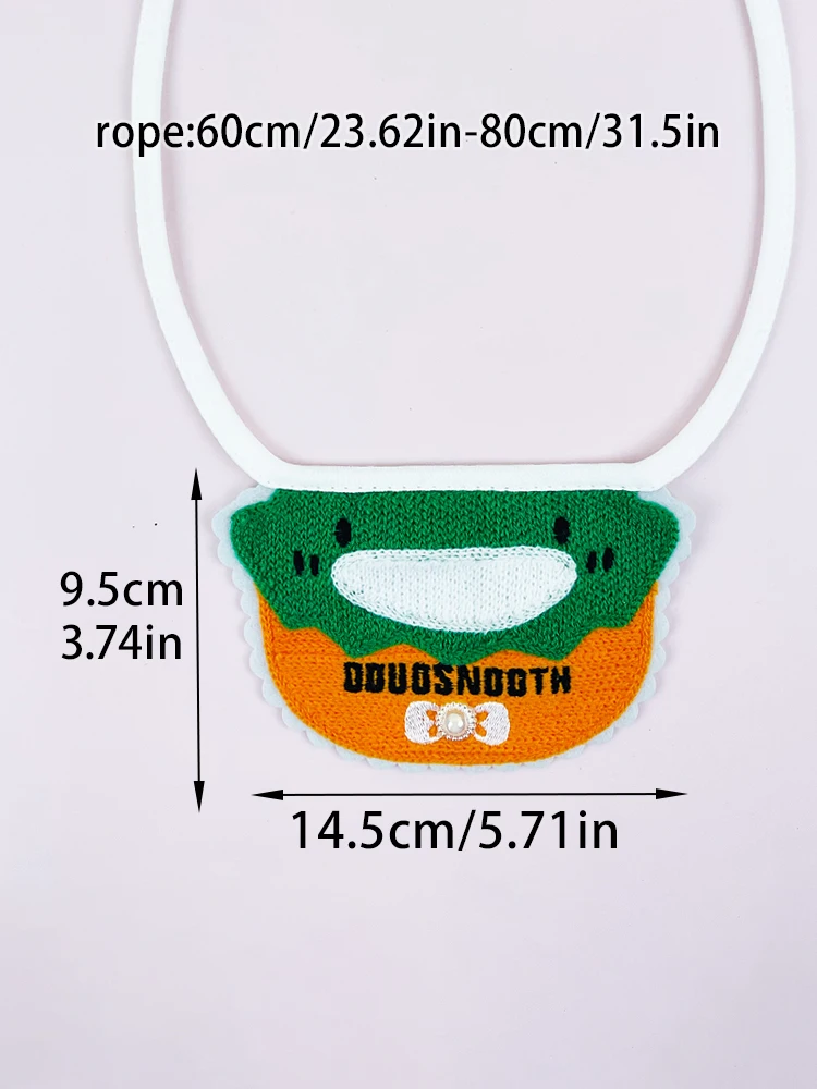 

1 Pc Pet Saliva Towel, Fun Hand-knitted Embroidered Duck-shaped Bib, Cats & Dogs Personalized scarf