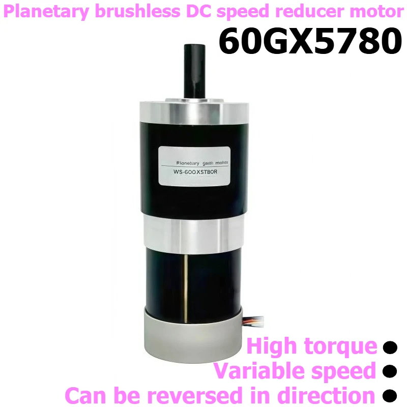 60GX5780 Planetary Reduction Brushless Motor, 24V, Reversible and Adjustable Speed, Motor