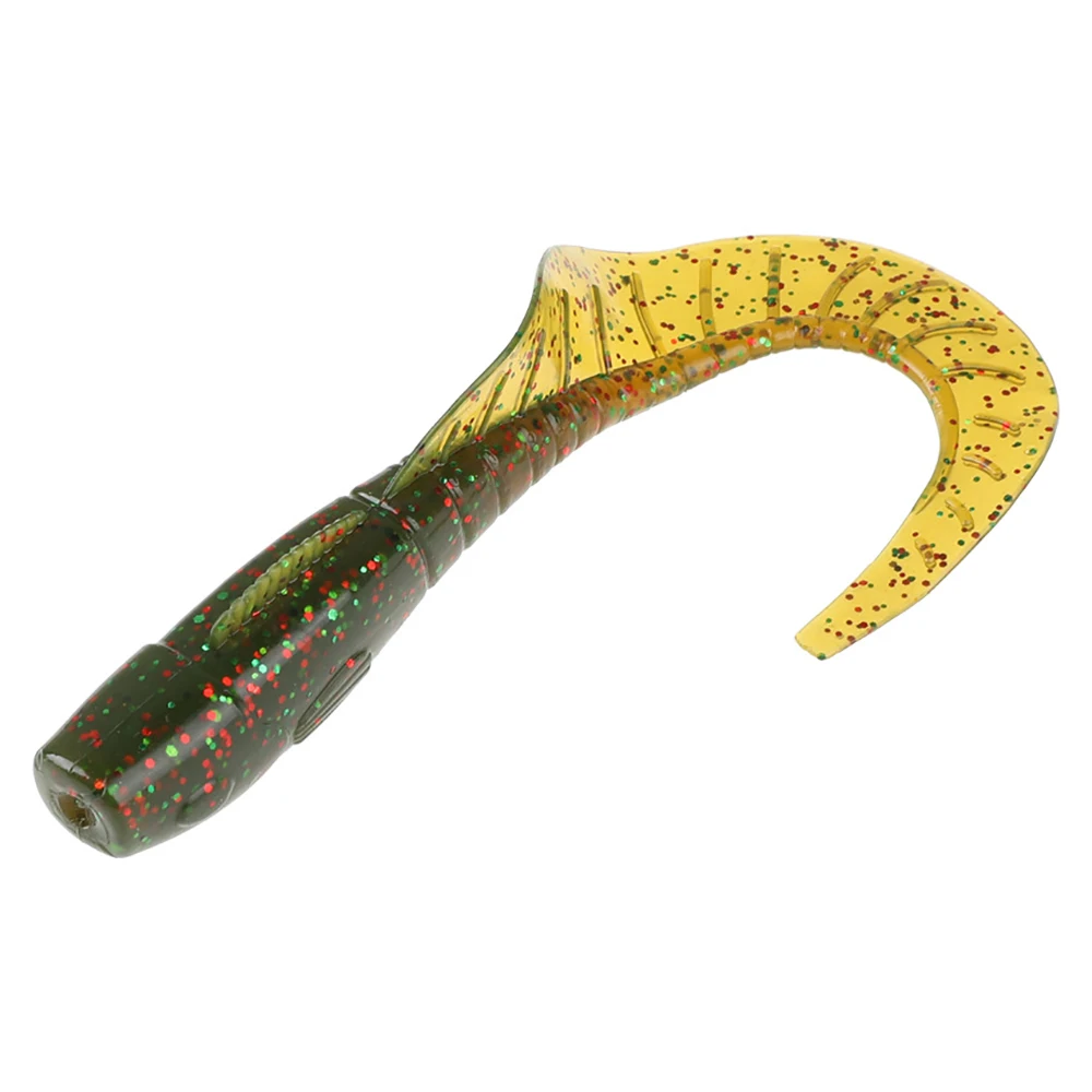 1–10 Stück große lockige Schwanzgrube, weiche Köder, 11 cm, Silikonwürmer, Maden, Köder, 13 g, weiche Angelköder für Barsch/TopmouthCulter/Mandarine – Detail 8