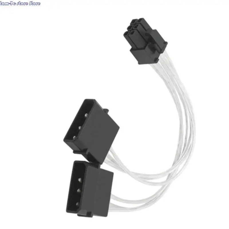 D0UA Power Power Cable IDE Double от 4PIN до 6PIN разъемов для замены видеокарты PCIE для аксессуаров для видеокарты