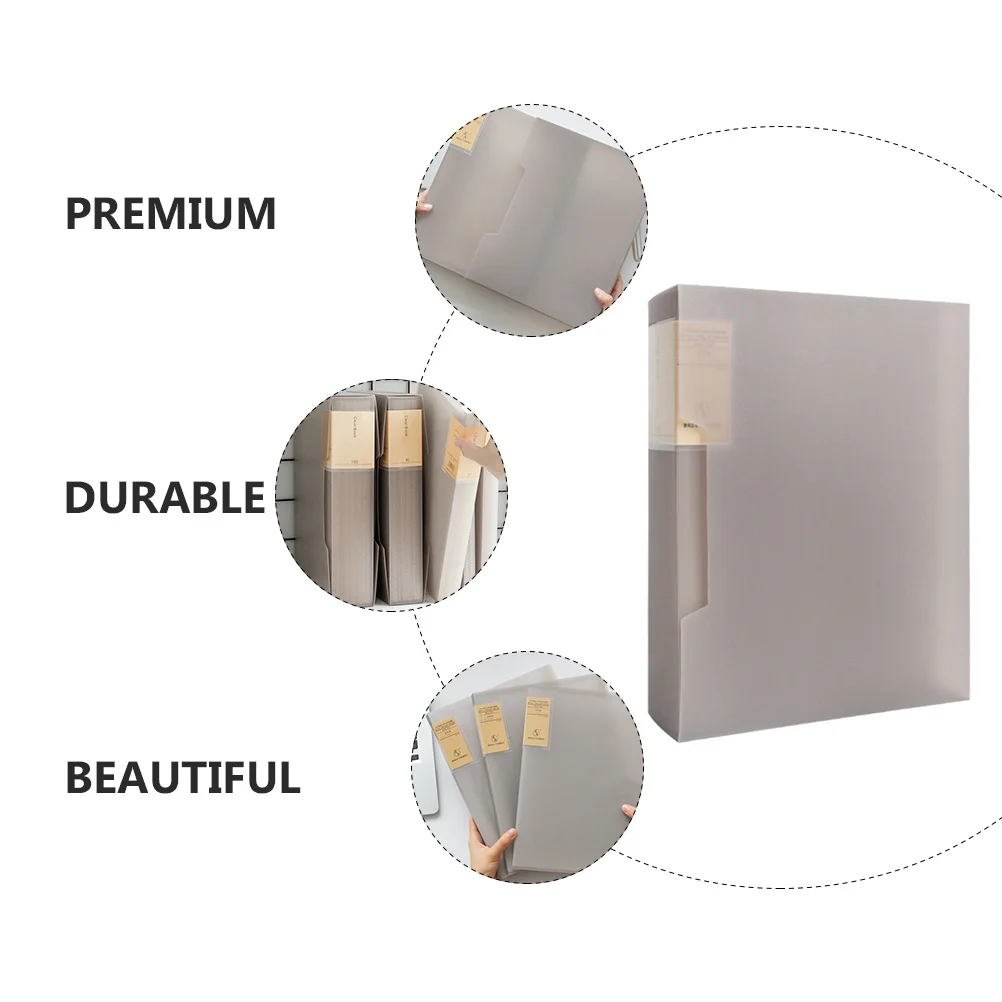 

Папка для документов формата А4 с прозрачным полипропиленовым корпусом, органайзер для документов, для офиса и школы, серая, для формата А4