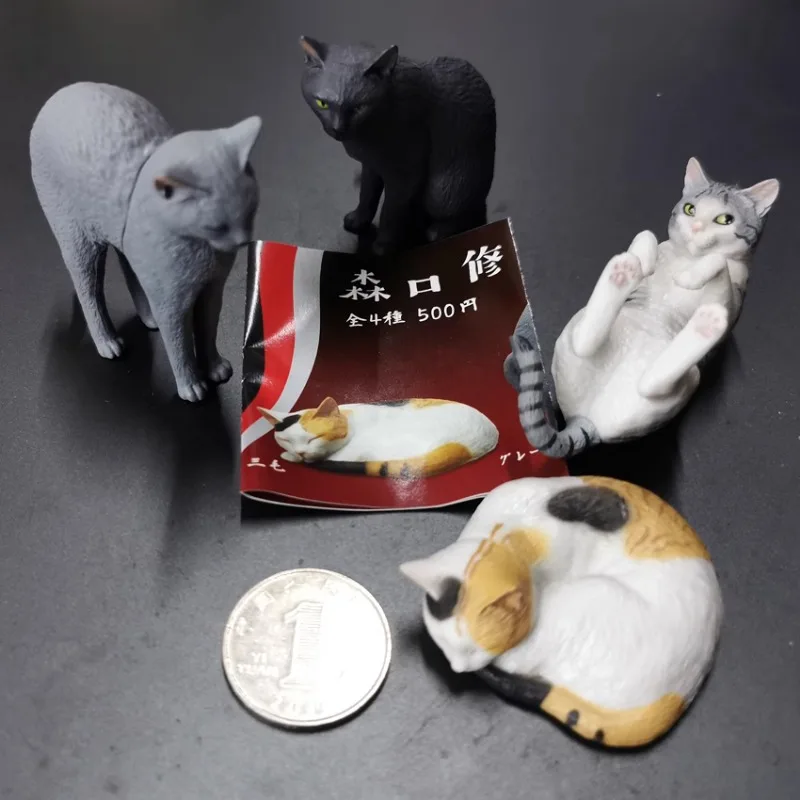 Originale KITAN CLUB Gashapon Cat Routine Black Cat Qversion Animal Action Figure Model Toys Gifts Cartoon Character Collection