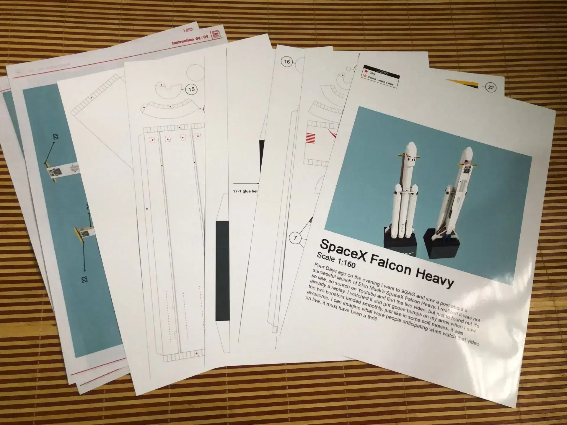 10 pçs spacex falcon foguete pesado diy modelo de cartão de papel 3d brinquedo educativo conjunto de construção militar presente da criança