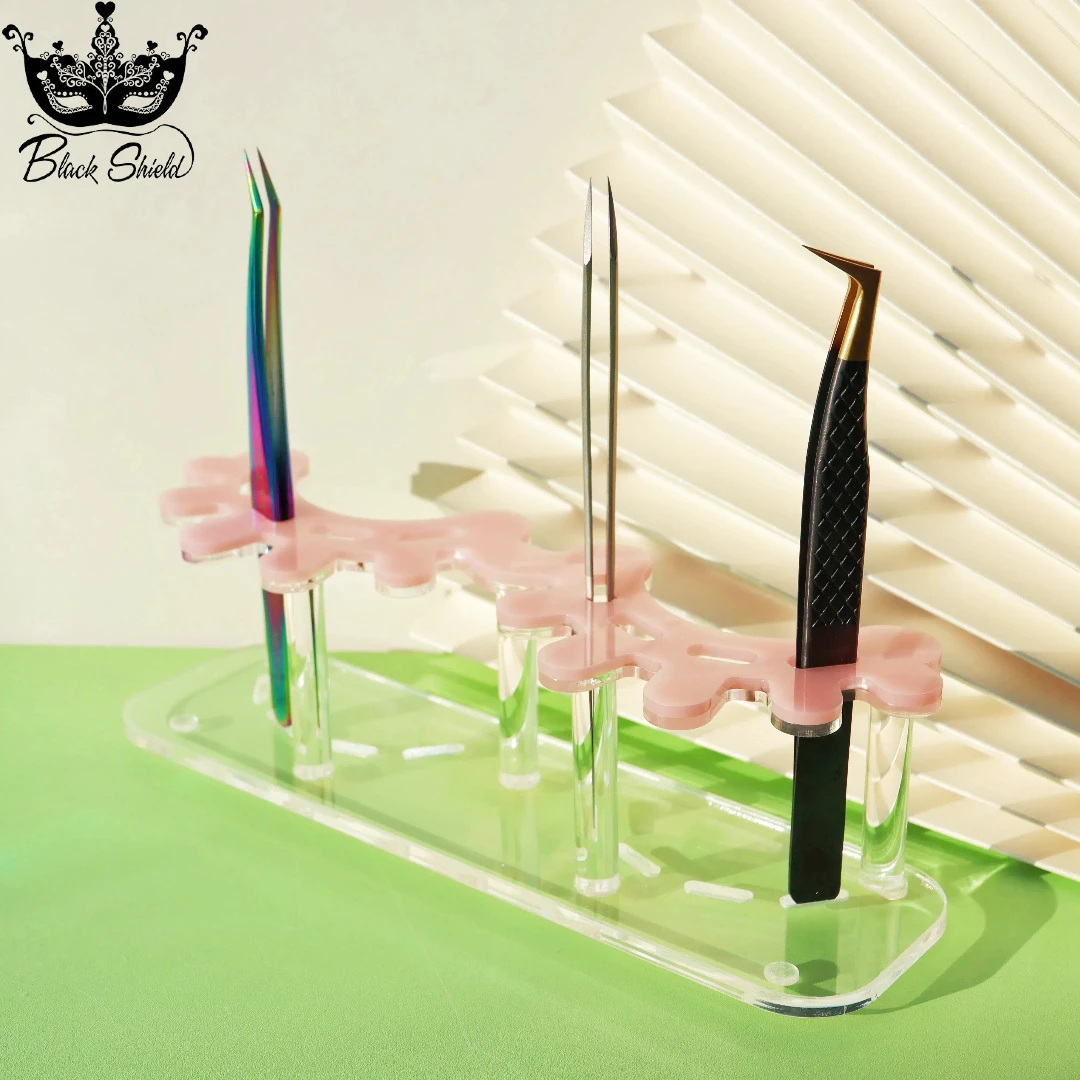 

New Style Eyelash Extension Tweezer Stand Holder Storage Holder Pink Lash Tweezers Display Organizer