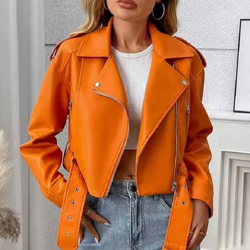 leather coat jacket d'arancia