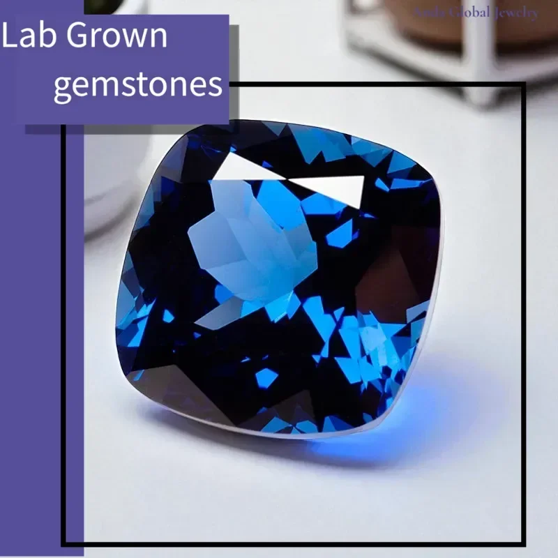 

L-Lab выращенный сапфировый вырез на подушке королевского синего цвета AAA + драгоценные камни в горошек для настройки ювелирных изделий и индивидуального дизайна на выбор Сертификат AGL