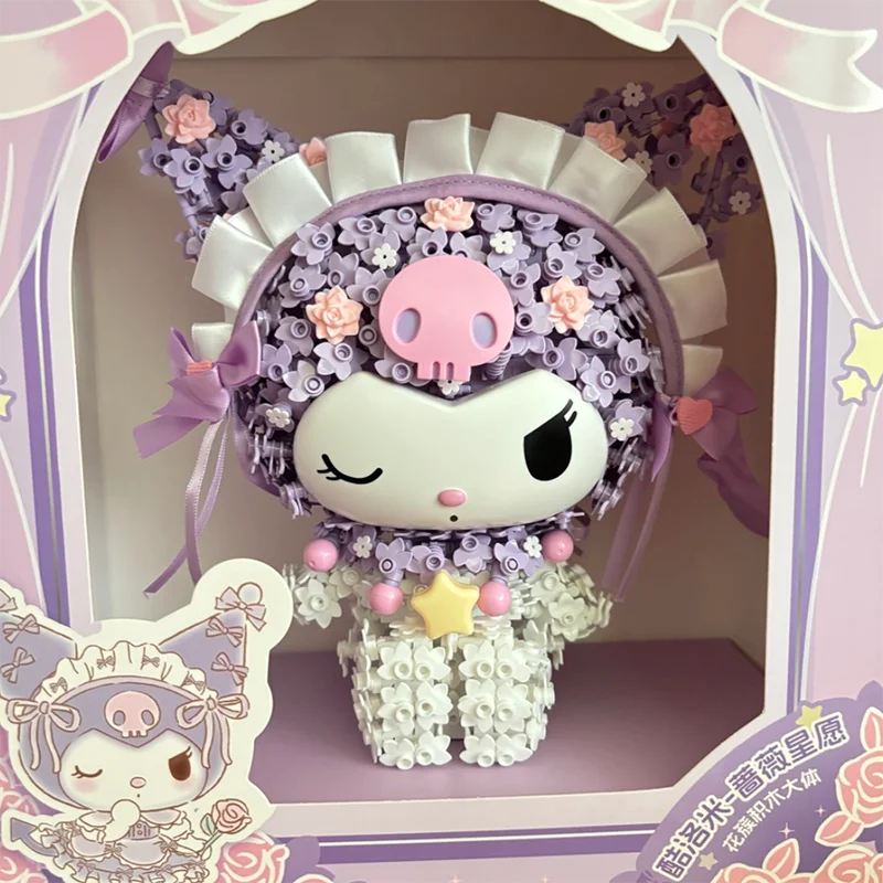 

Moonlight Society Sanrio Flower Cluster Large Doll Building Blocks Kuromi My Melody Assembly Toy Girl Birthday Gift Ornament
