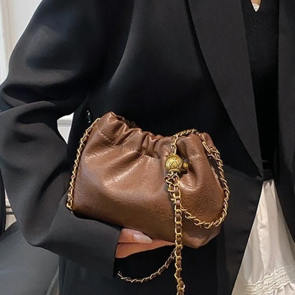 

Fashion Versatile Women Chain Shoulder Bag Pleatd Hobo Bag Crossbody Tote Bag Girl Purse Casual Satchel Sling Bag
