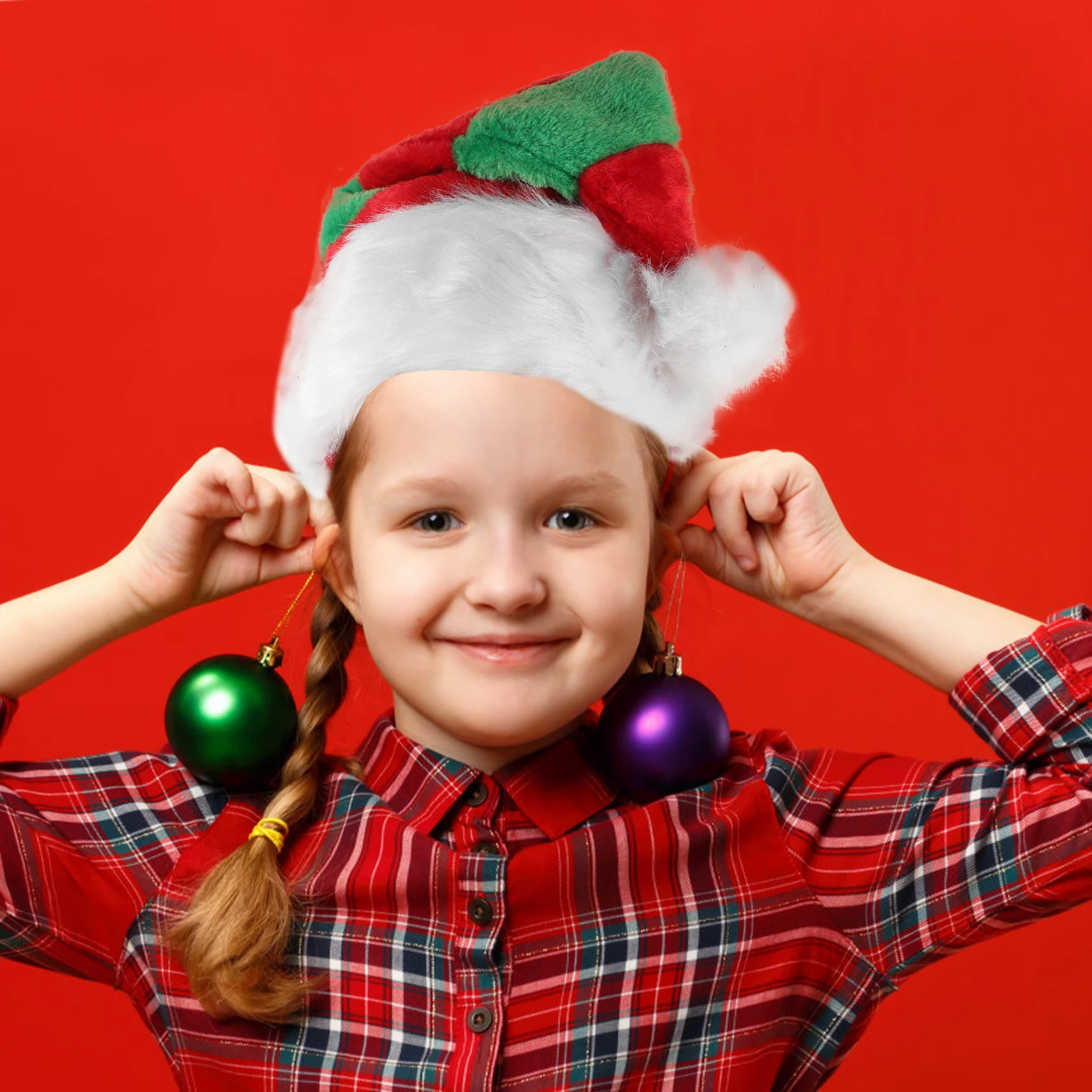 

Christmas Santa Hat 5 Colors Stripe Unisex Adult Hats for Holiday New Year Party Celebration Gifts Decorations