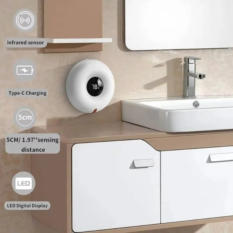 NEWAutomatic Touchless Foam Soap Dispenser USB Rechargeable Wall Mounted Hand Washer LED Display Intelligent Automatic Induction - view 6