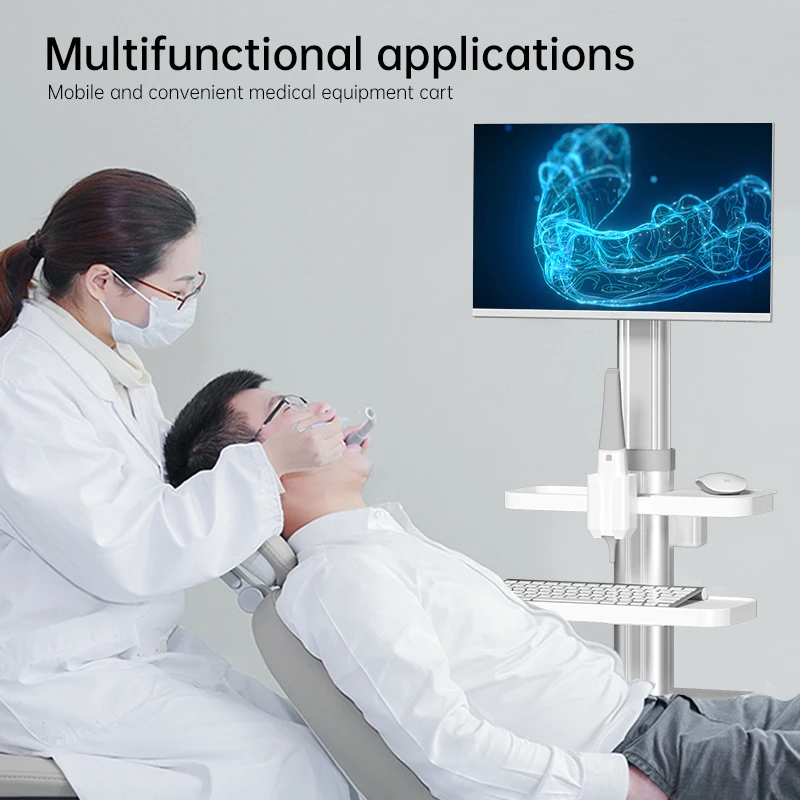 Carrello medico Likaymo con Pallet per Laptop e supporto per Scanner orale, carrello per clinica odontoiatrica con ruote per salone di bellezza ospedaliero