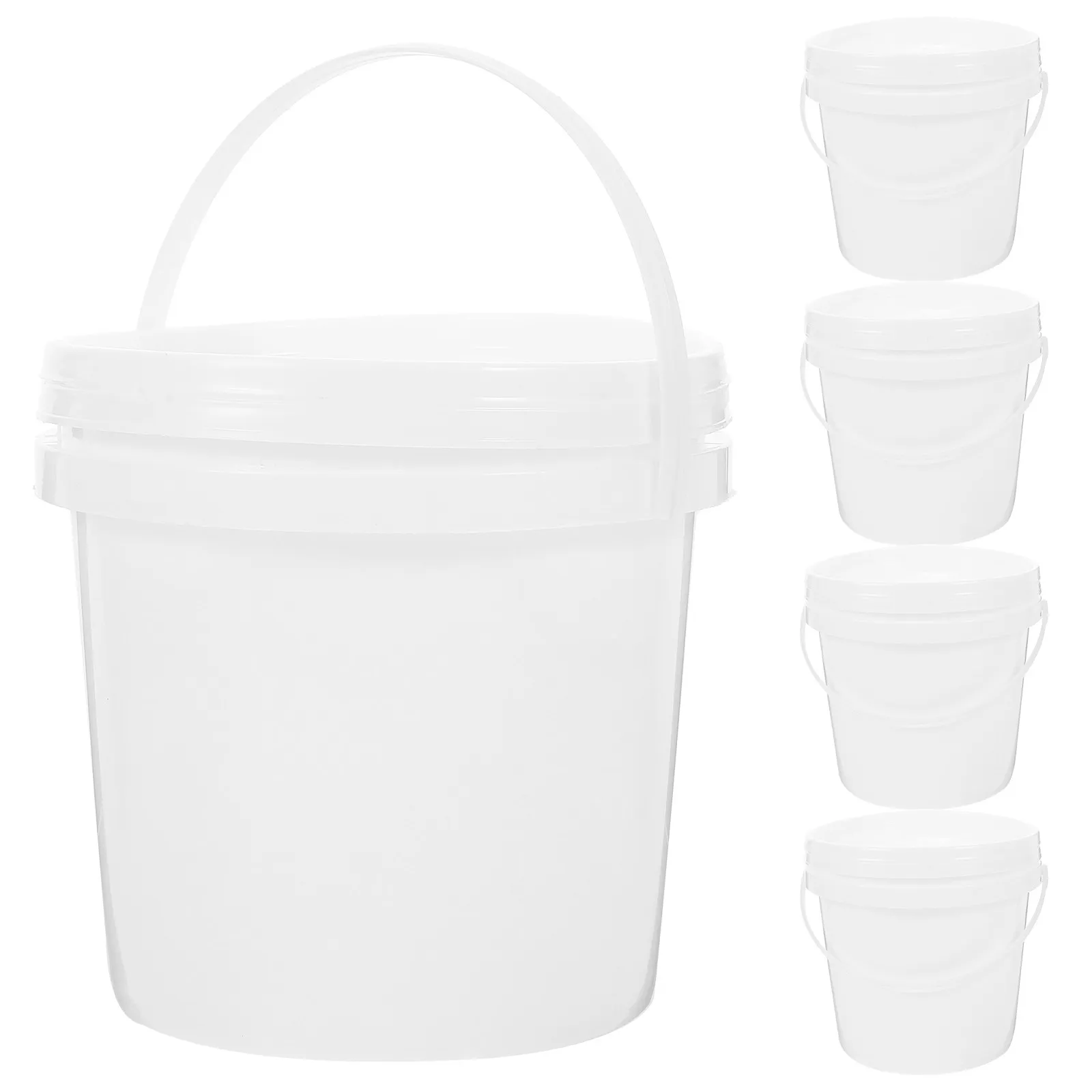 

Набор из 5 пластиковых герметичных ведер с ручками, портативные многофункциональные ведра для воды для использования в общежитии, на ферме, на кухне, в саду