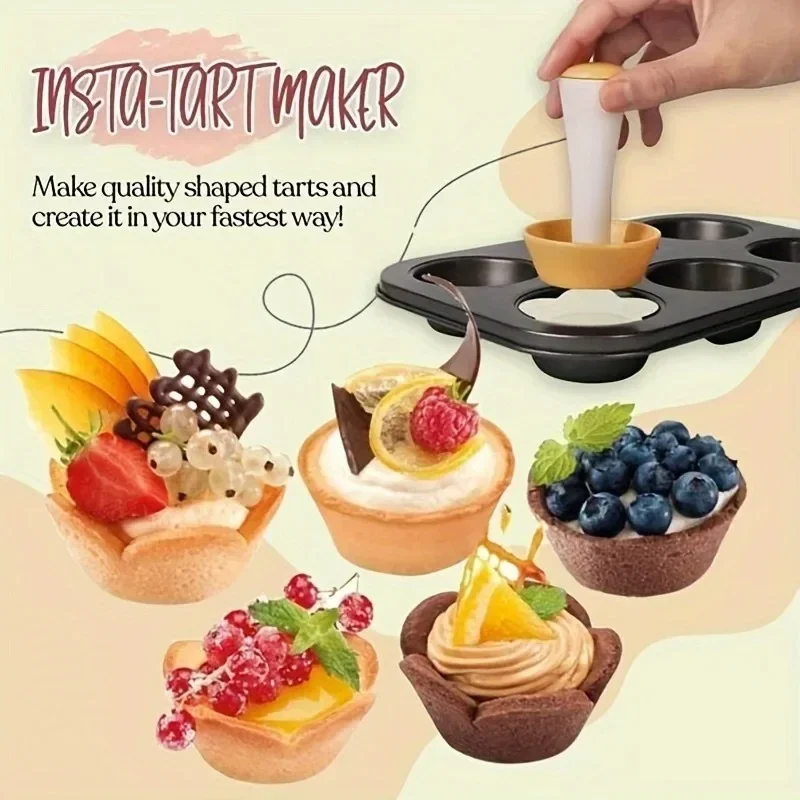 Pastry Dough Tamper Set Flower Shaped Cutter Cake Mold Creative Cake Cup Presser Biscuit Mold Pie Tamper Kitchen DIY Baking Tool