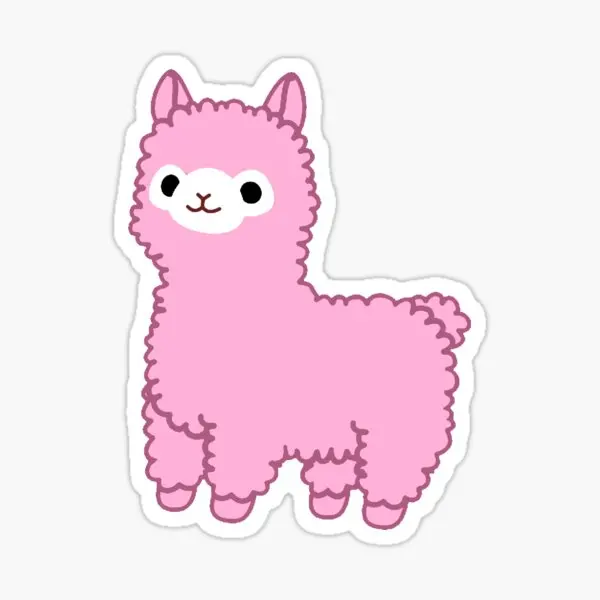 Pink Alpaca  5PCS Stickers for Luggage Wall Background Decor  Art Living Room Laptop Stickers Cartoon Window Kid Print Cute