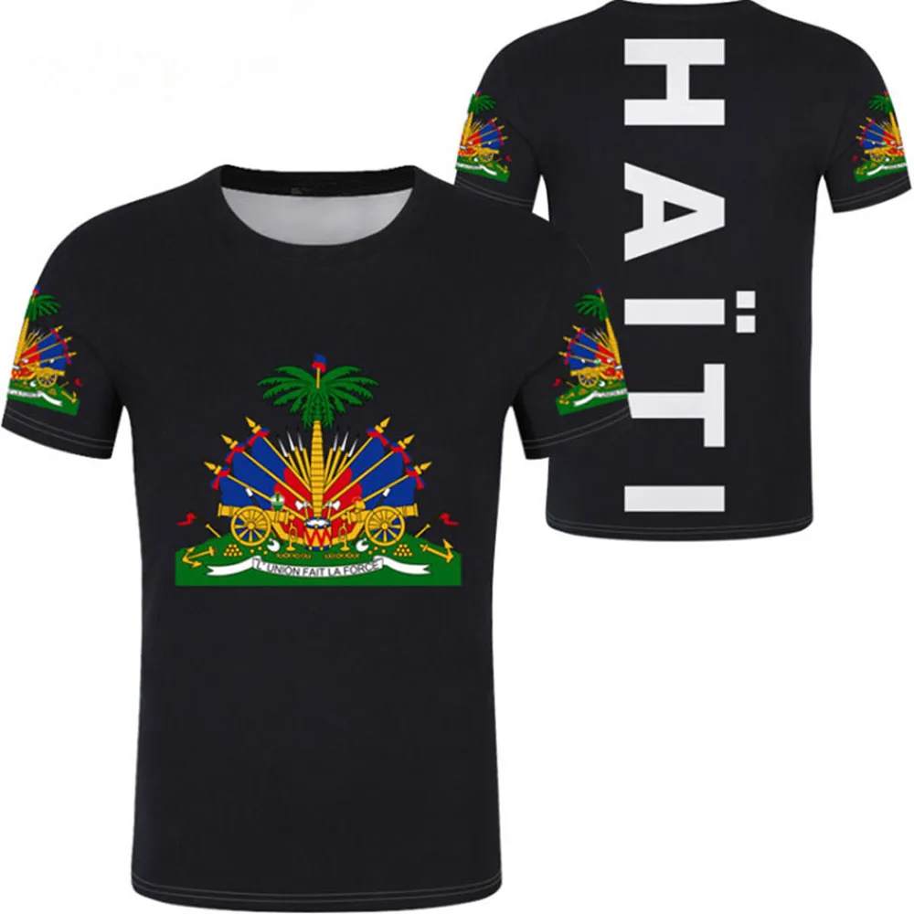 Haiti Free Custom Name Number Logo Hti T Shirt Nation Flag Country Ht French Haitian Republic College Print Photo Clothes