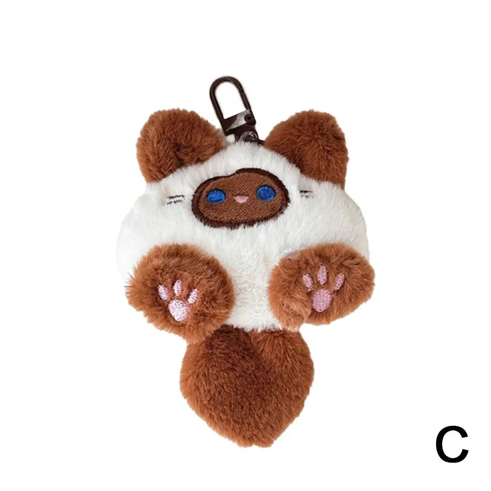 JOAnimal-Porte-clés mignon en peluche, petit pendentif au beurre de chaton, créatif, doux, moelleux, décoration de couple, cadeau de sac à clés, I2M9