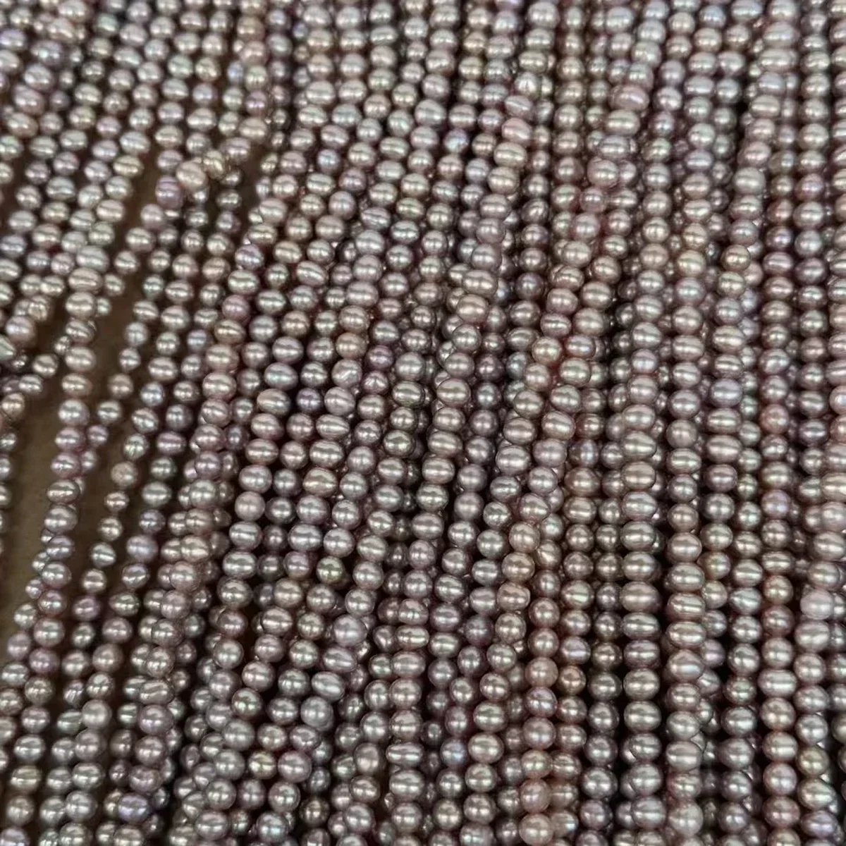 AAAA 3-3.5mm Dazzling Glow Natural Freshwater Egg Round Purple Pearl Bead Women Jewelry Make DIY Necklace Bracelet Accessories