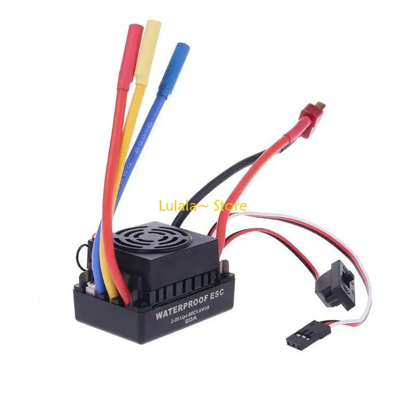 Y4qa 60a esc rc carro esc controlador velocidade elétrico sem escova 5.8v/3a bec substituição para submarino rc diy carro