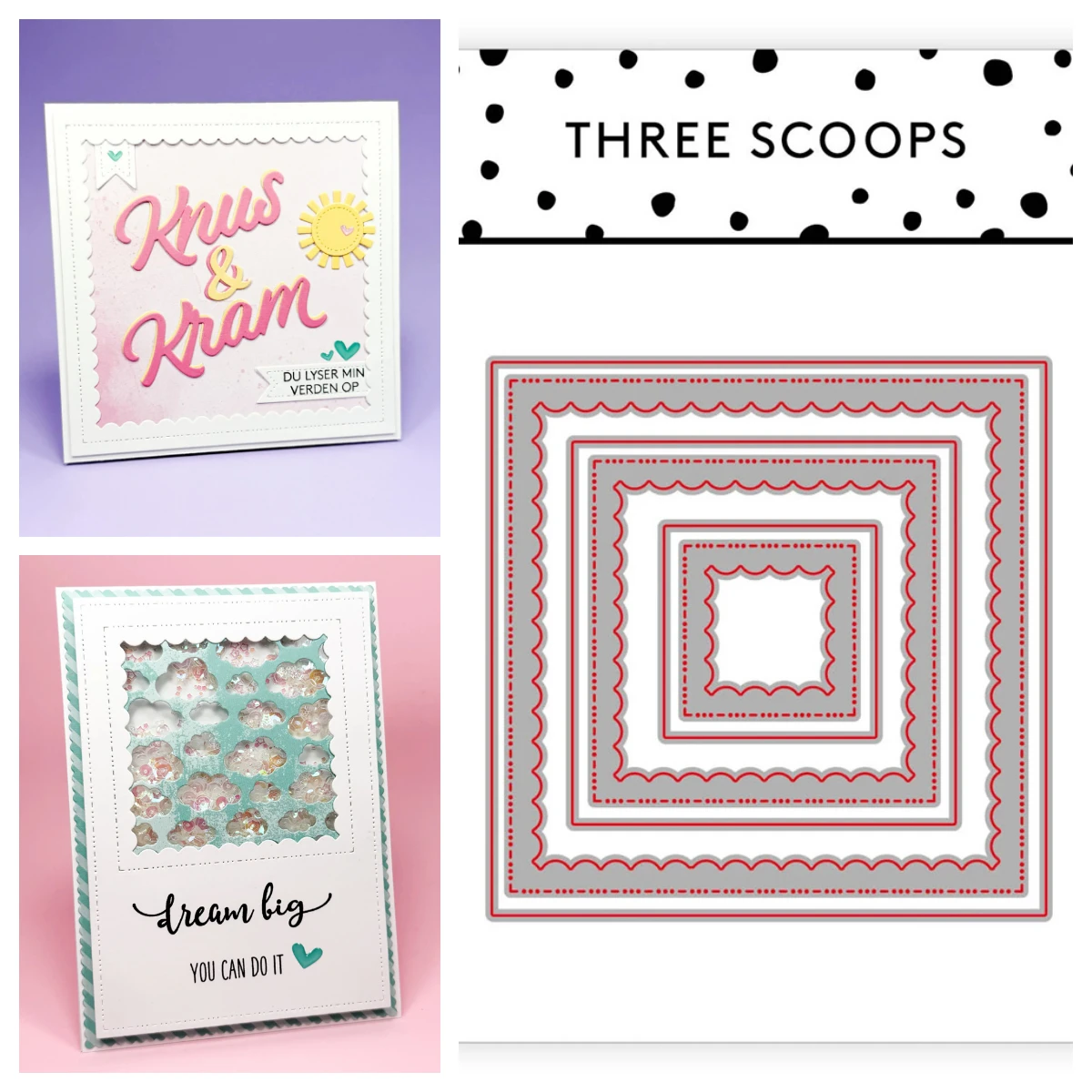 

Three Scoops Large Inner Lace Square Happy Faces Hugs & Kisses Metal Cutting Dies DIY Handmade Scrapbook Calendar June 2026 New