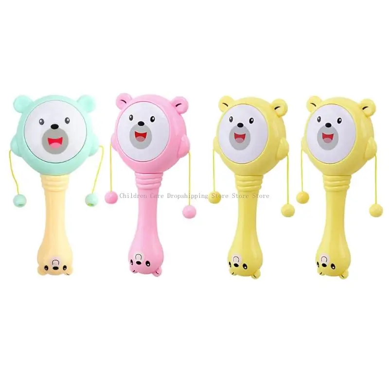 Aprendizaje temprano Musical Toy Cartoon Catton Drum 4pcs Baby Shaker Fine Motor Toy