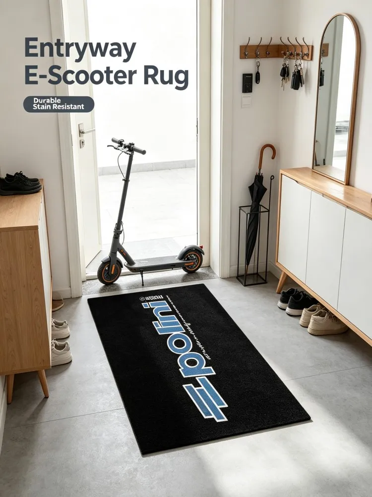 Motor Theme Long Runner Rug, Non‑Slip Flannel Floor Mat, Racing Style Letter Print Garage Carpet, Anti‑Slip Decor Mat For Motorc