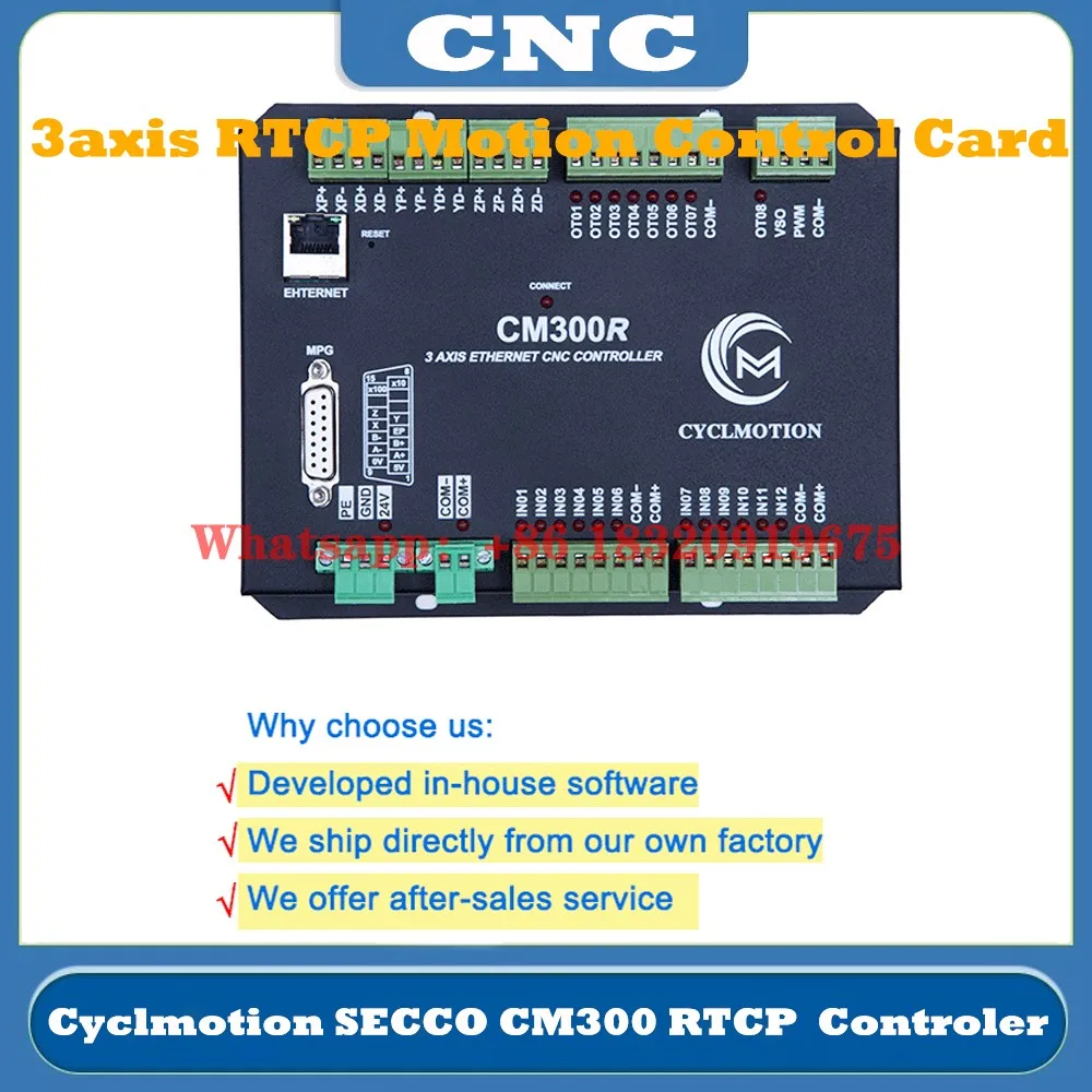 

Cyclmotion 3axis controller CNC engraving 3D simulation processing trajectory preview realtime tool path CM300R support RTCP