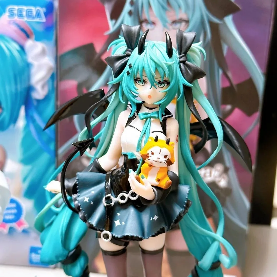 20CM Anime Hatsune Miku Little devil raccoon Kawaii Action Figure PVC Doll Model Toys ornament Desktop Decoration Gifts