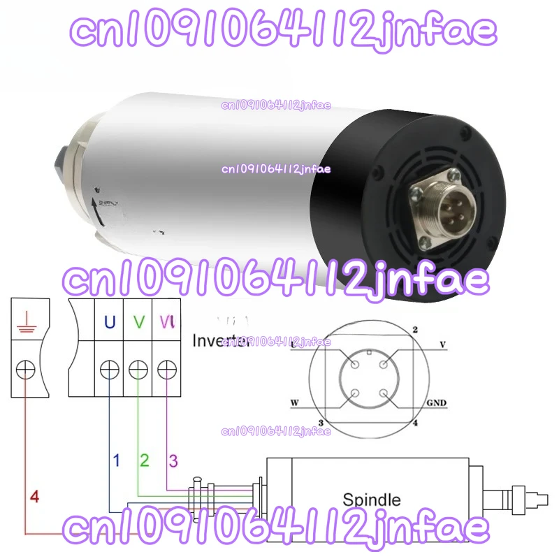 CNC Spindle Motor 2.2kw ER20 Air-cooled Milling Machine Spindle 220V 380V 4 Bearings Φ80*225mm DIY CNC Machine Tool CNC Motor