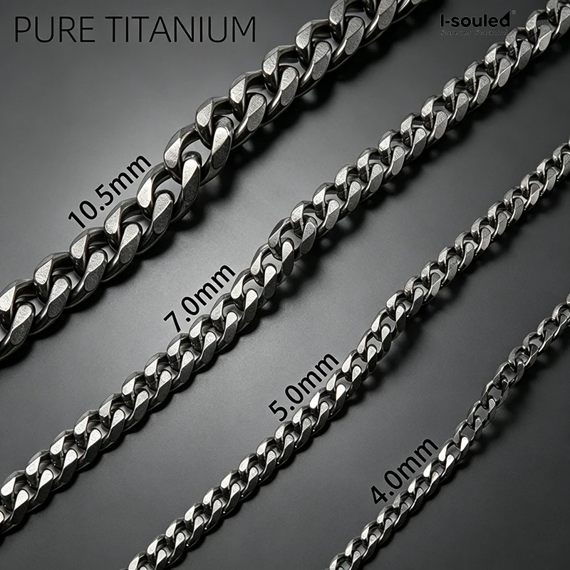 

Unpolished Titanium Beveled Curb Chain 4.0/5.0/7.0/10.5mm Chain Bulk Sold by full meter