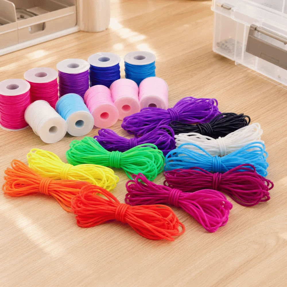 Round Shape Hollow Rubber Tubing Transparent Hose Colorful Design Stretch Stitch Cord Resistance Material 2mm Diameter
