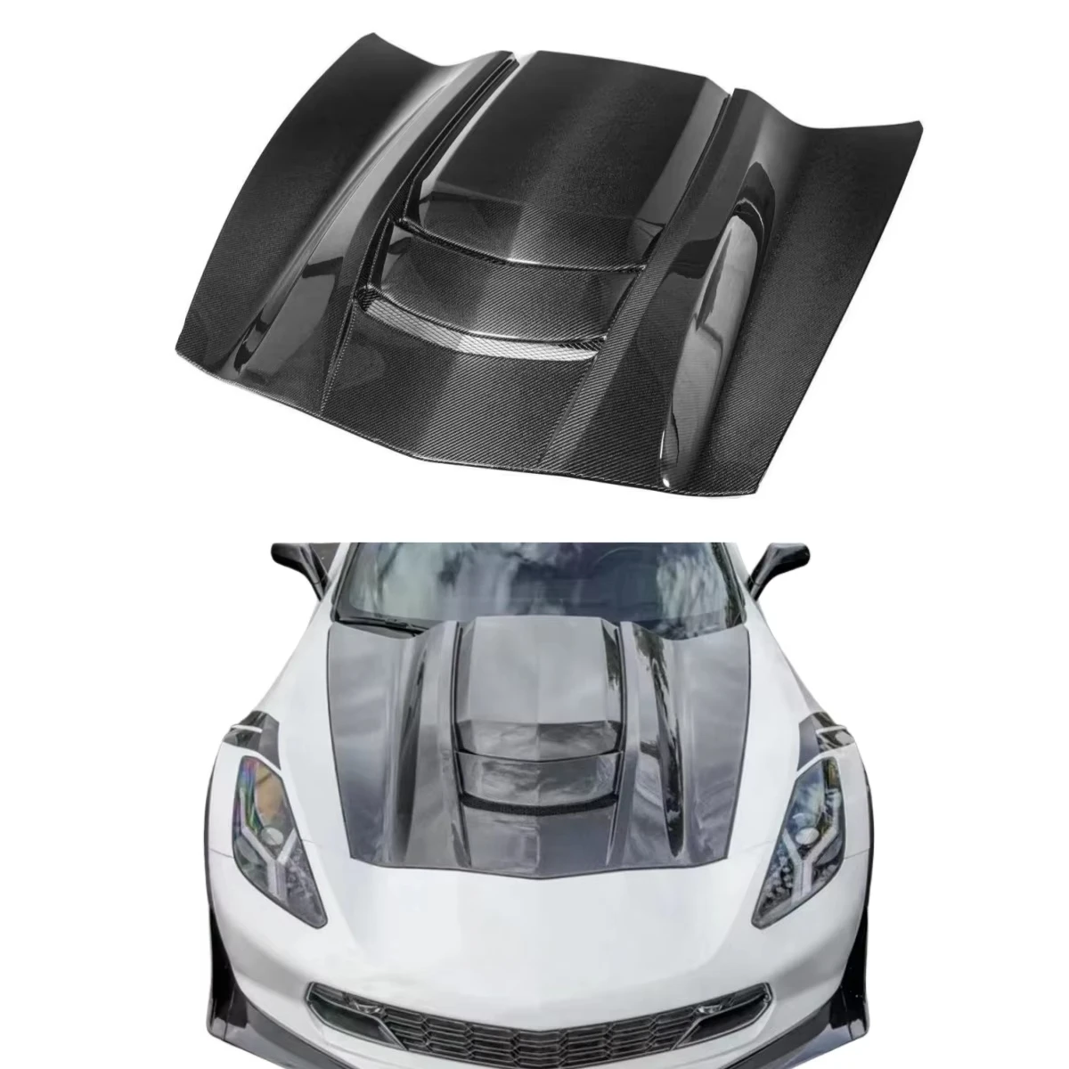 

For Corvette C7 ZR1 Carbon Fiber Front Hood Carbon Fiber Car Engine Hood
