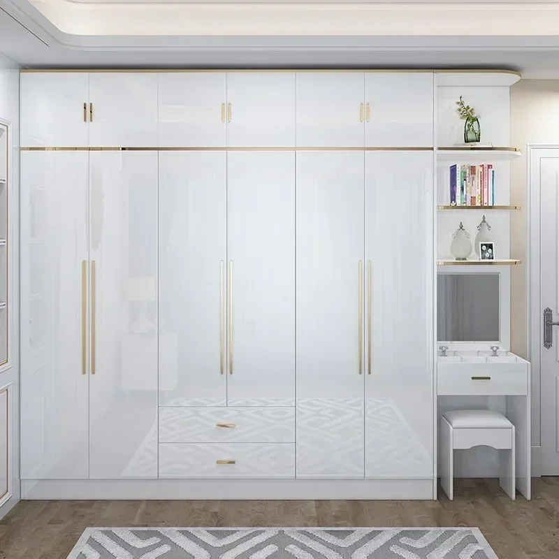 Wardrobe, Multi-functional Two Three-door Wardrobe, Multi-size Can Be Selected with Top Cabinet and Side Cabinet, Home Wardrobe