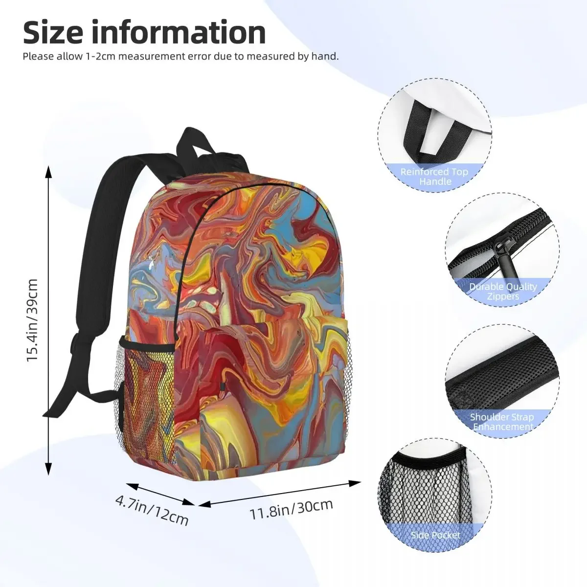 Koi Pond Backpacks Boys Girls Bookbag Fashion Students School Bags Laptop Rucksack Shoulder Bag Large Capacity