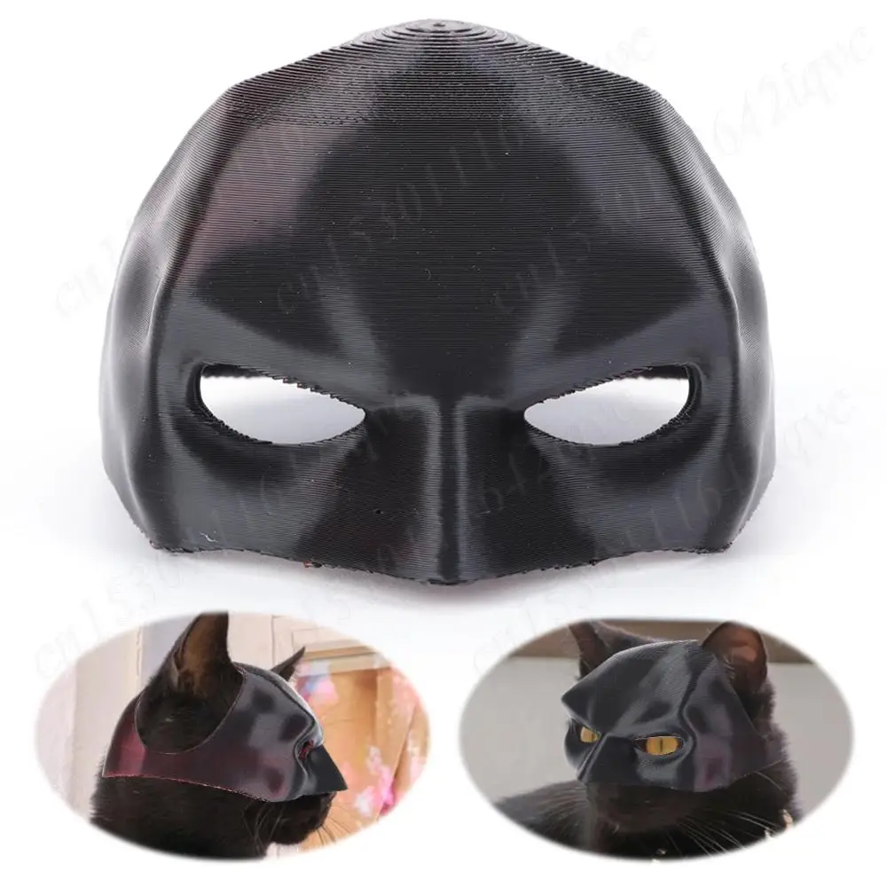 Bat Cat Avenger Mask Black Cat Bat Mask Handmade Half Face Cat Mask Decorative Cat Face Mask Half Face Pet Mask Pet Supplies