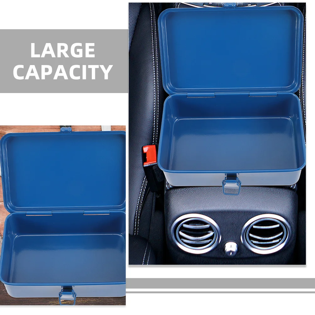 2 pezzi grande cassetta degli attrezzi in metallo custodia in ferro resistente portatile impermeabile multistrato organizzatore per la riparazione di viaggi in garage domestico