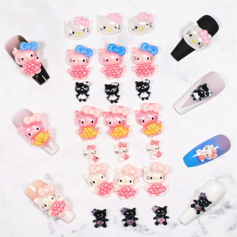 Sanrio Hello Kitty Diy Nail Accessories Charms Jewelry Kawaii Cartoon Nail Rhinestone for Acrylic Nail Tips Decoration Cute Gift