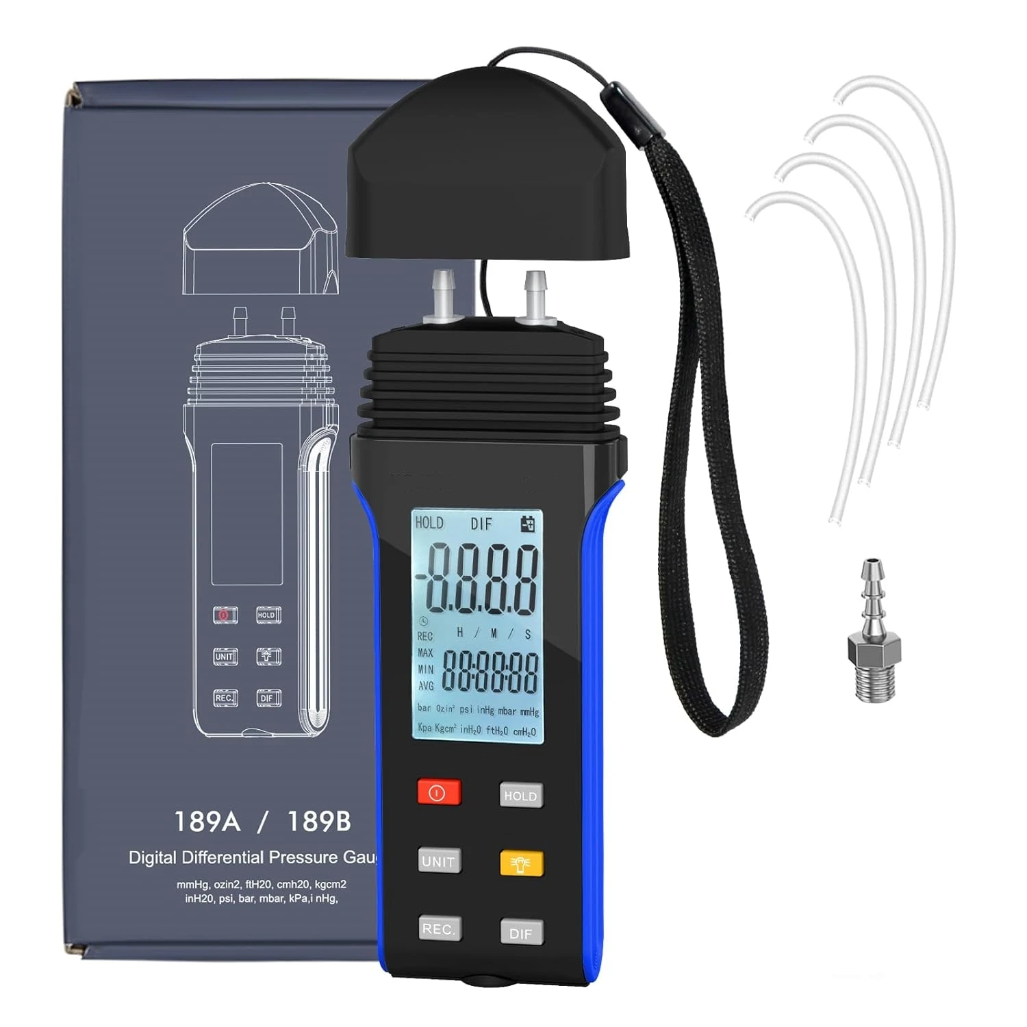 HP-189A Digital Manometer Gas Pressure Tester Fieldpiece Motor Tester for HVAC Pressure Gauges Product