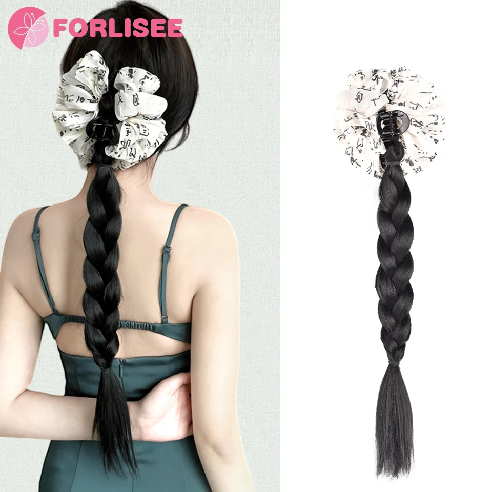 

FORLISEE Synthetic Chinese Ink-wash Style Claw Clip-on Braided Ponytail Wig Hanfu Cheongsam Ancient Style Ponytail