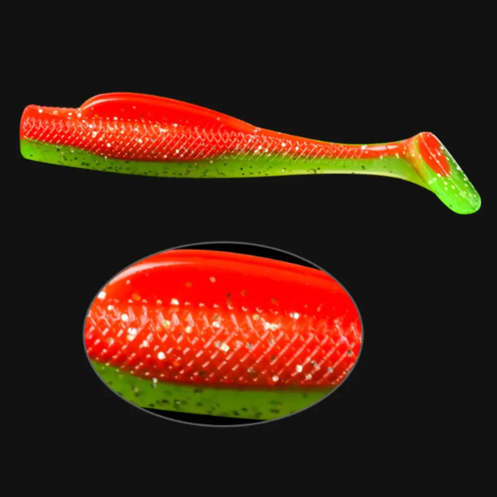 1 pack 6/8.5cm T-Tail Swim Lures Silicone Soft Worm Artificial Bait Set Colorful Simulation Soft Lure Silicone Bait Freshwater