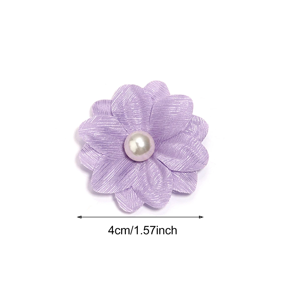 10ชิ้น4ซมผ้าโพลีเอสเตอร์ดอกไม้สีแฮนด์เมดหกกลีบดอกไม้มุกสำหรับ DIY เข็มกลัด Headwear อุปกรณ์ประดับตกแต่งเสื้อผ้า