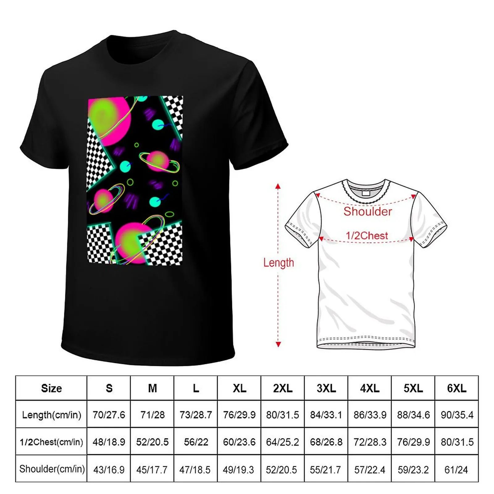 trippy neon 80's space party - planets and space globs T-Shirt man t shirts for men casual T-Shirt